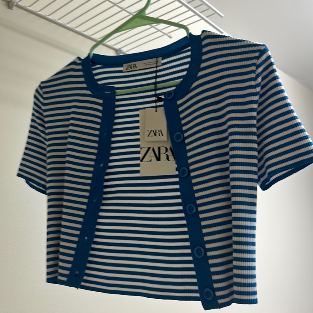 Zara cropped button up